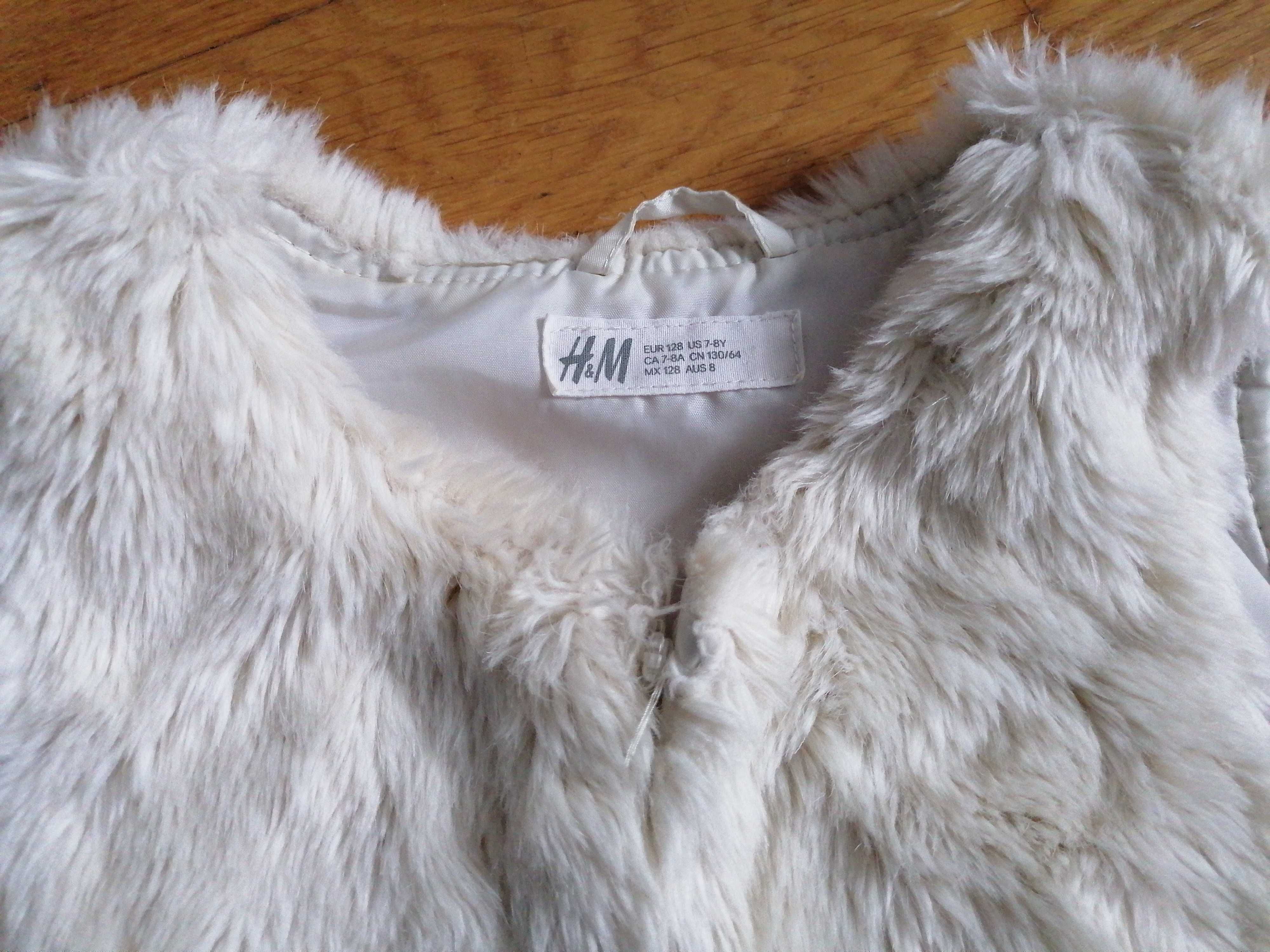 Futrzana kamizelka H and M rozmiar 128