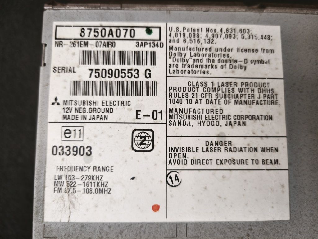 MITSUBISHI Outlander II Radio Navigacja Dvd F-vat