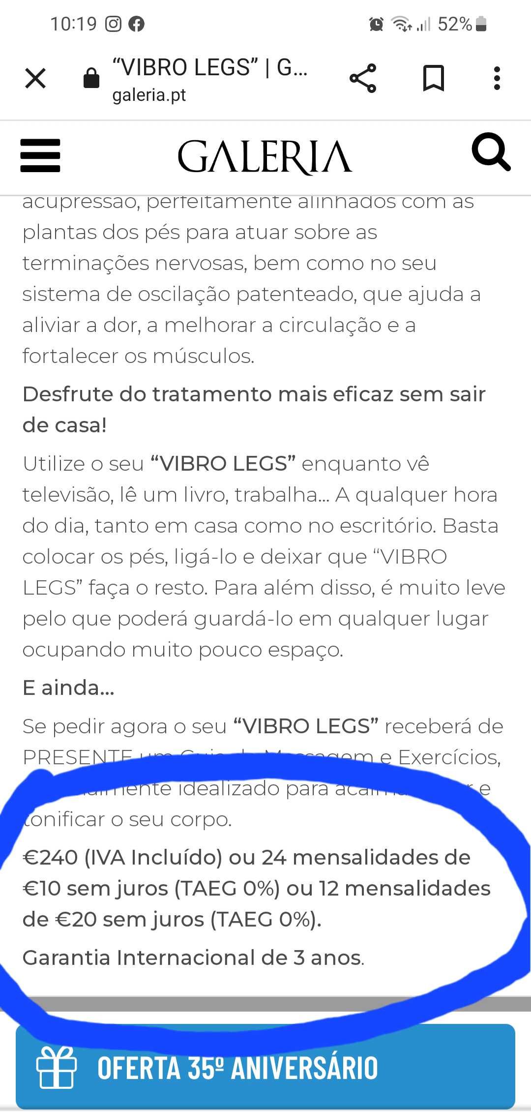 Massagador de pés "VIBRO LEGS" VENDIDO NA TV (novo)