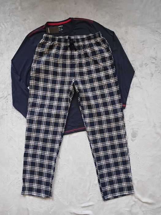 Чоловіча піжама з фланелевими штанами р. S, M, L, XL