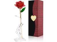Wieczna Róża Idealny Prezent na Walentynki dla Dziewczyny Pozłacana
