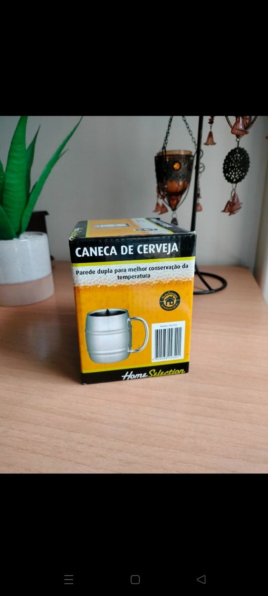 Caneca de cerveja - 450ml - aço inoxidável, parede dupla para a manter