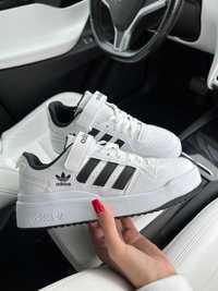 Кроссовки Adidas Forum low white black / Адидас Форум белые 37 38 39