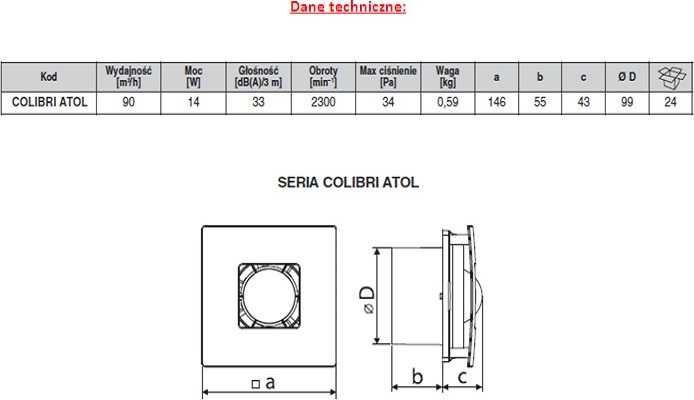 Вентилятор осьовий Atoll Titan 100 сірого коліру малошумний