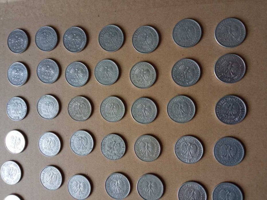 Zestaw monet 1 zł 42 szt. Różne roczniki 1973 do 1988