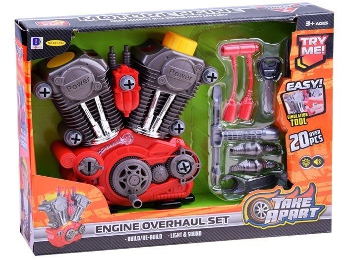 mechanik rozkręć silnik napraw zabawka + klucze