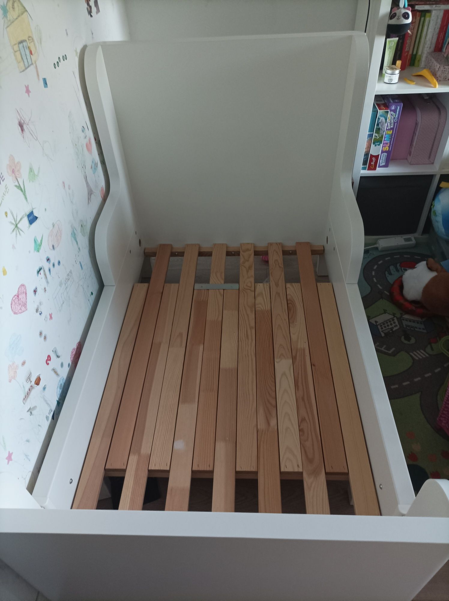 IKEA BUSUNGE łóżko o regulowanej długości + dno