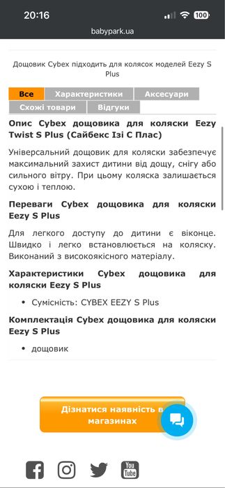 Дощовик Cybex оригінал