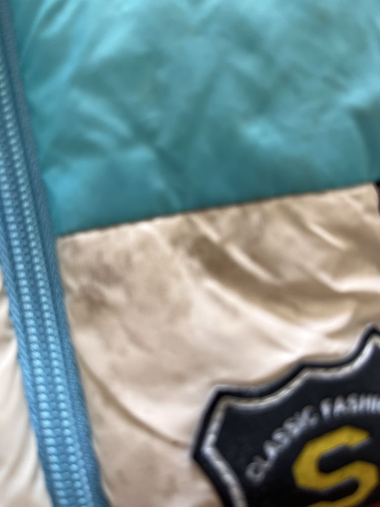 Capa de cão BPS acolchoada azul e branca