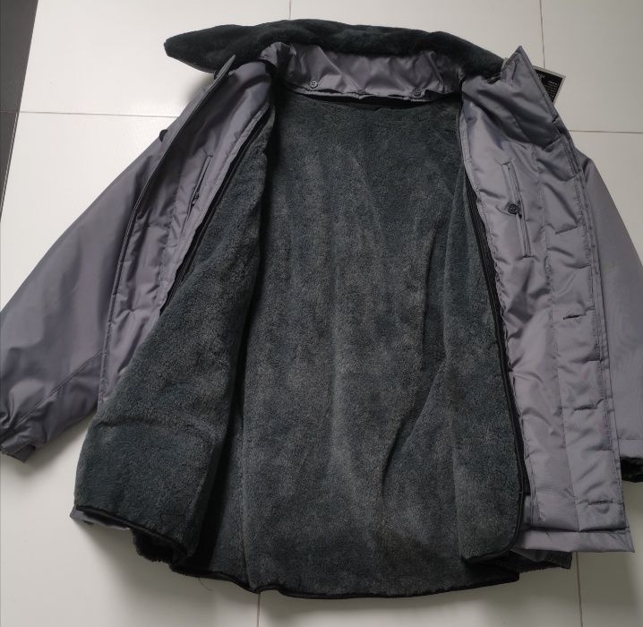 Kurtka policyjna zimowa 3/4 błękitnoszara wz. 2005 z futrzaną podpinką