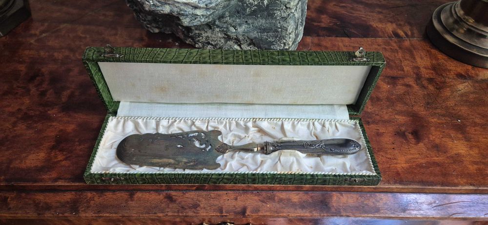 Platerowana Łopatka do ciasta tortu plater posrebrzana antyk glamour