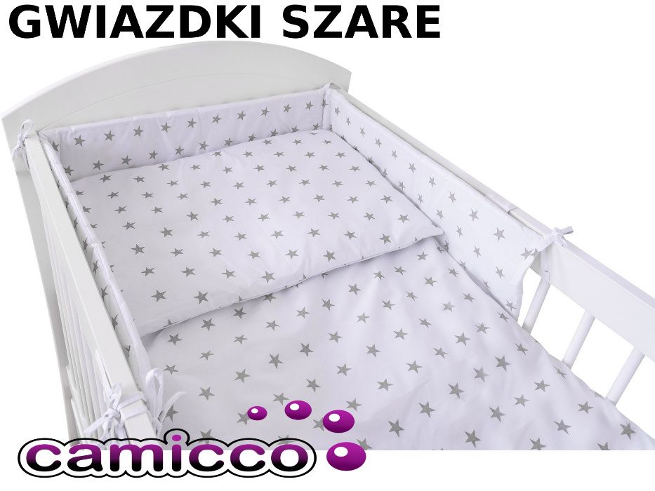 POŚCIEL 7 elementowa do łożeczka 120x60 ochraniacz organizer komplet