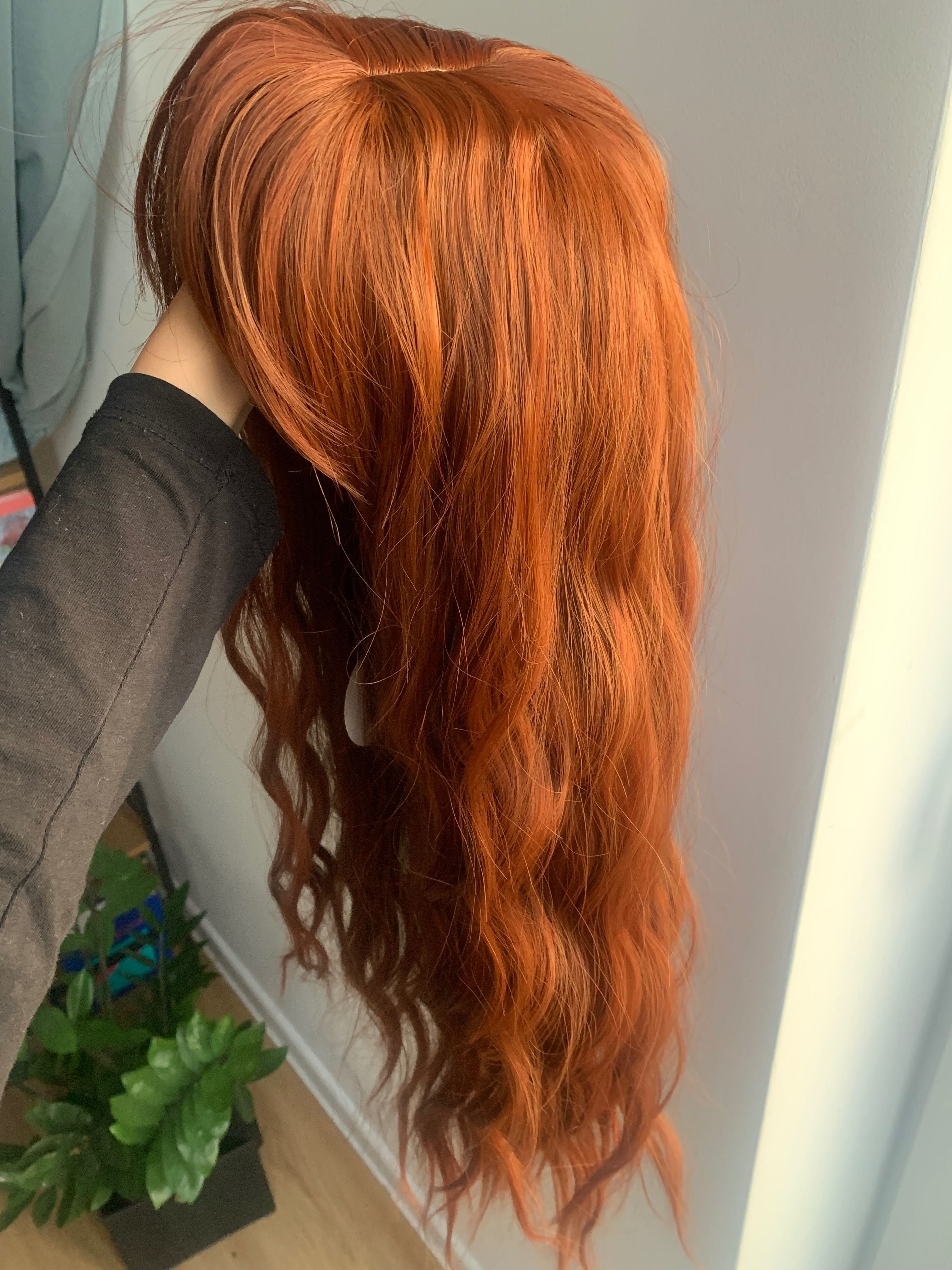 Peruka ruda włosy długa pomarańczowa damska jak naturalna