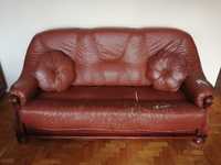 Skórzany zestaw wypoczynkowy sofa + 2 fotele