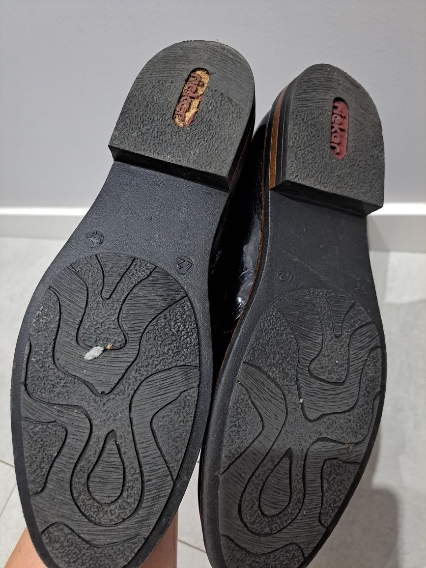 Buty damskie lordsy mokasyny Rieker 41/42 czarne półbuty