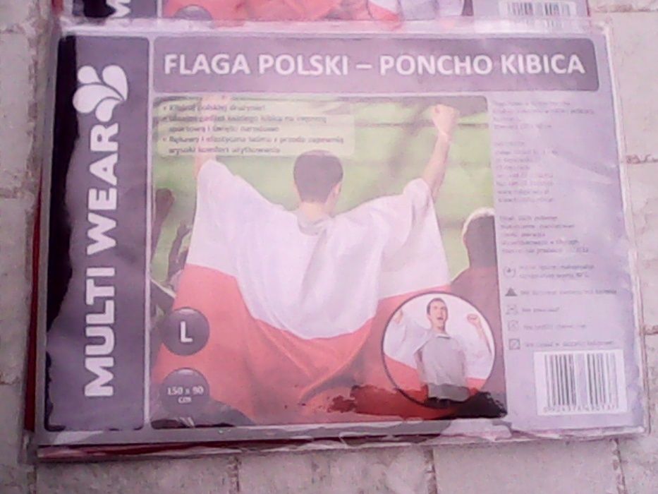 Poncho kibica flaga POLSKI L i XL NOWE