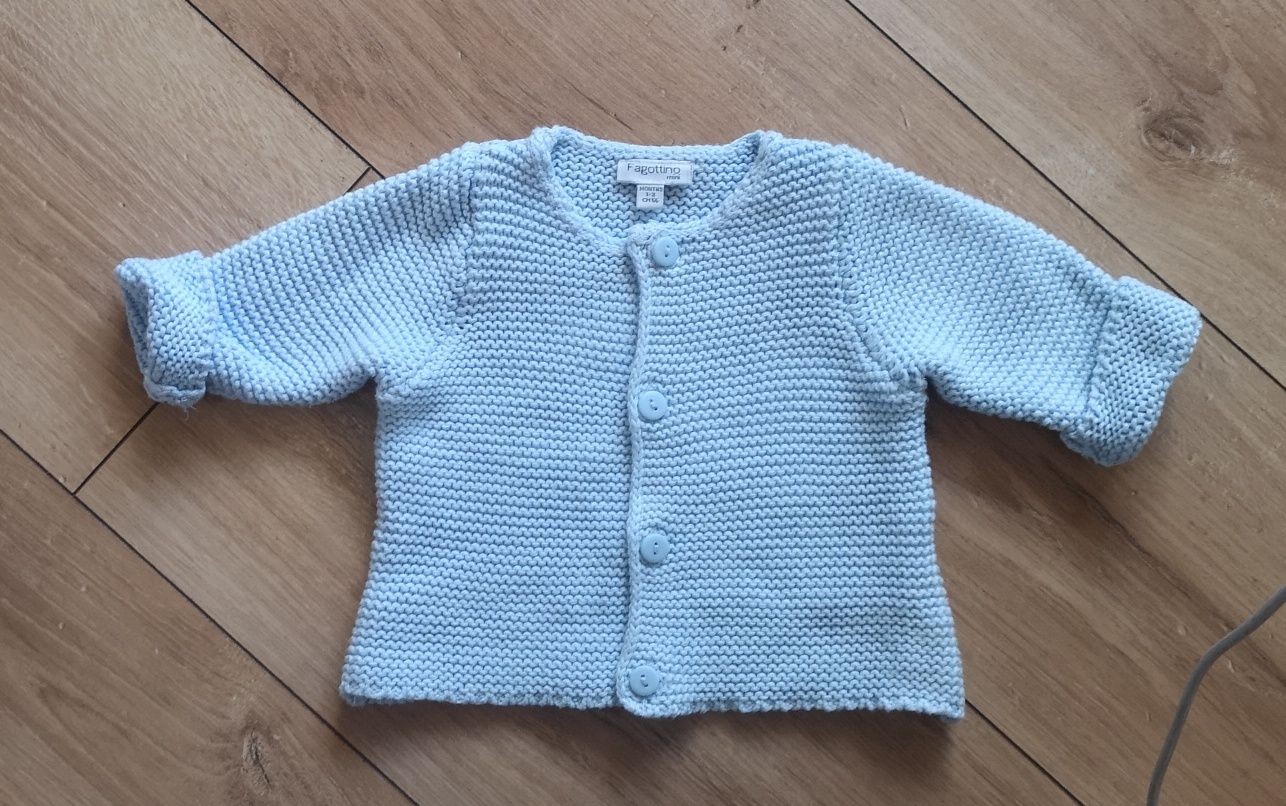 Fagottino mini błękitny sweterek niemowlęcy