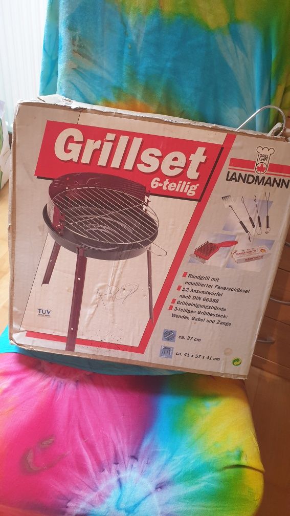 Nowy Grill ogrodowy/działkowy solidny + elementy dodatkowe wiosna/lato