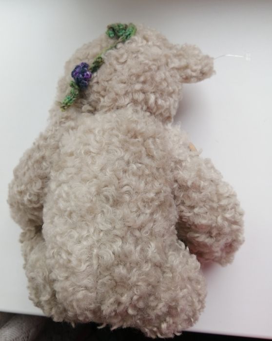 Ведмедик шарнірний колекційний, букле, сірий, handmade, teddy bear