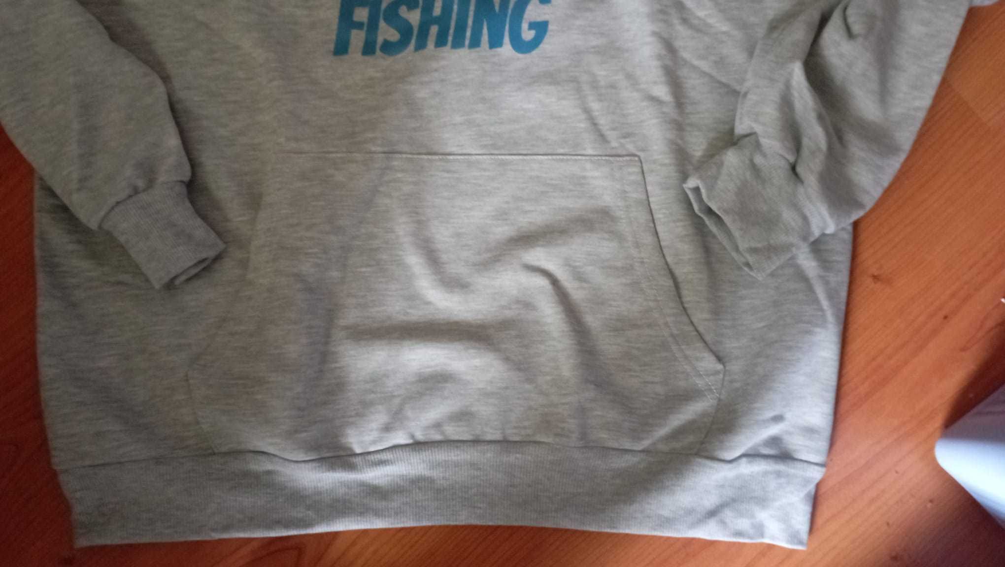 Sweat de Pesca cinzenta nova com etiqueta tamanho L