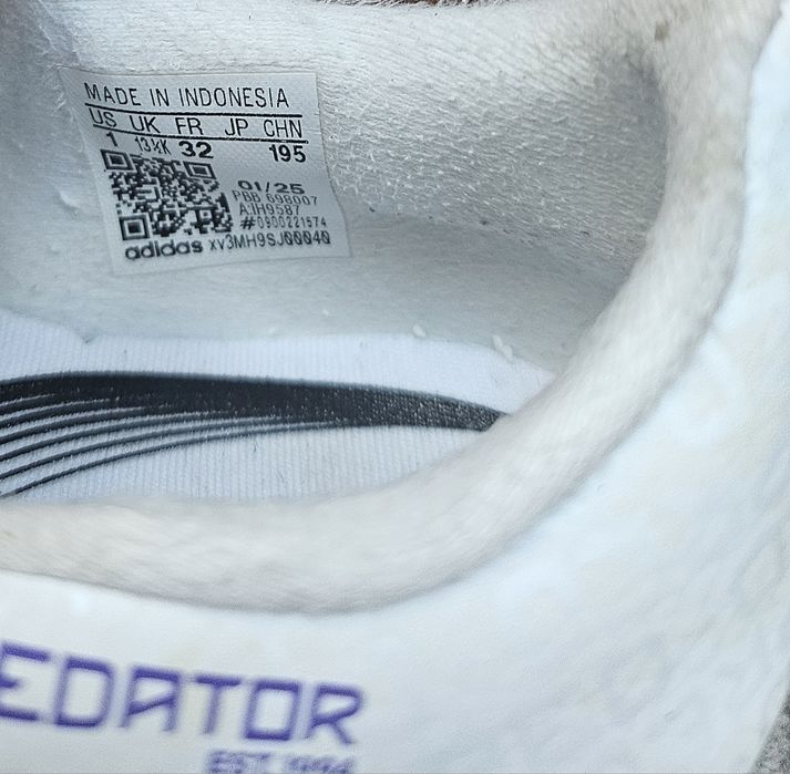 Korki adidas predator league biało-złote r.32, 19,5cm  wkładka