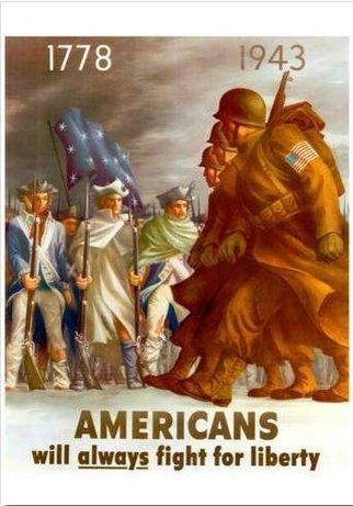 Posters novo Americans Will Always Fight for Liberty WWII War Propagan