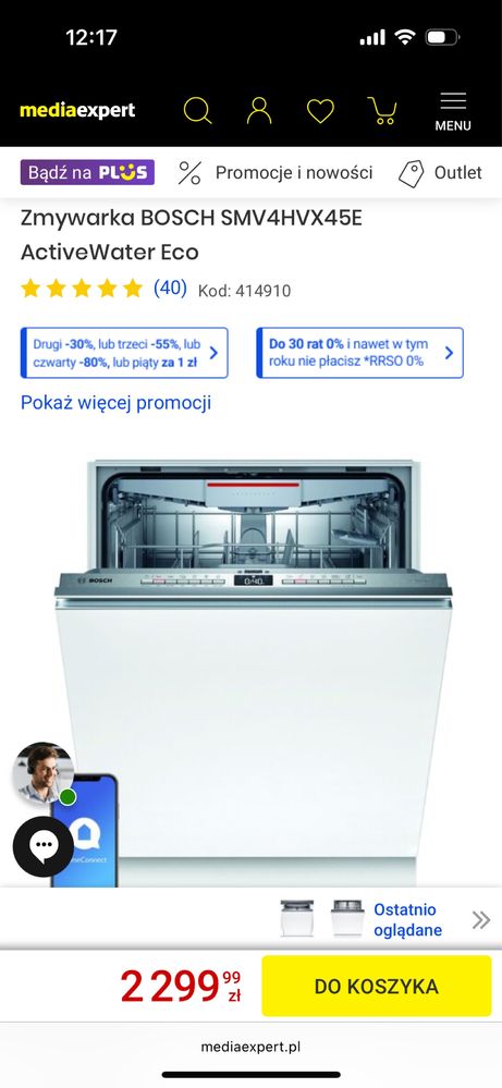 Zmywarka do zabudowy BOSCH SMV4HVX45E