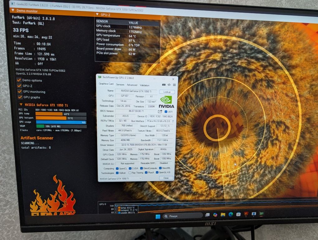 Відеокарта ASUS PHEONIX GTX 1050Ti 4GB (GDDR5)