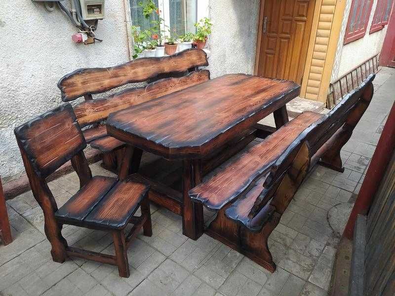 Комплект мебели " Охотничий " 1800мм ( стол, стулья, лавки )