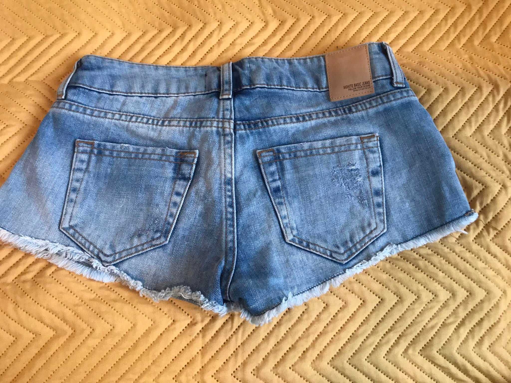 krótkie spodenki jeansowe szorty jeans - Mohito denim collection  - 32
