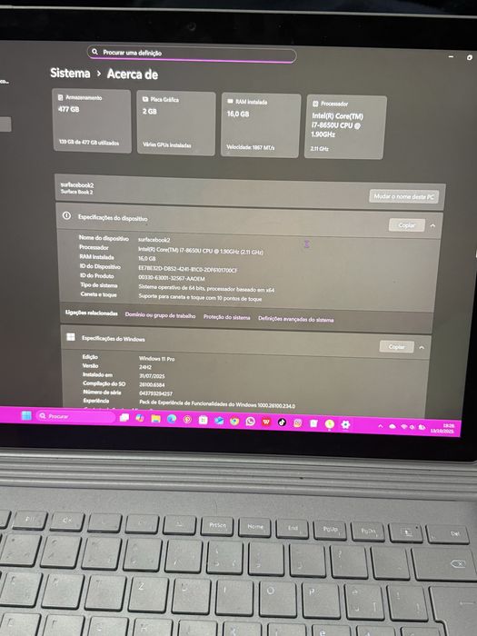 Surface book 2 / i7 / 16 ram / 512ssd  (ler descricao!)