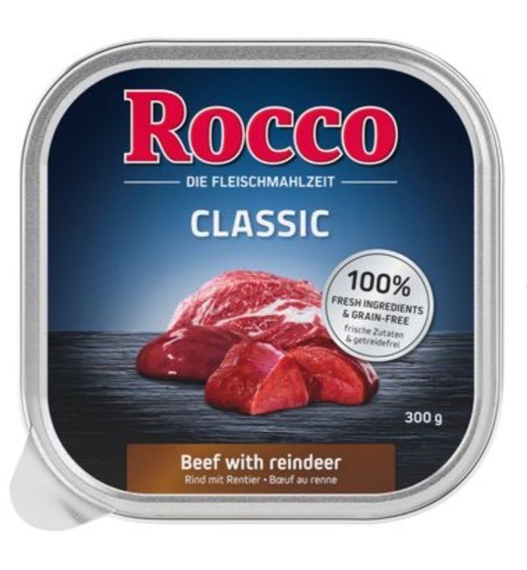 54x300g Rocco WOŁOWINA Z RENIFEREM bez Zbóż wysokiej jakości karma dla