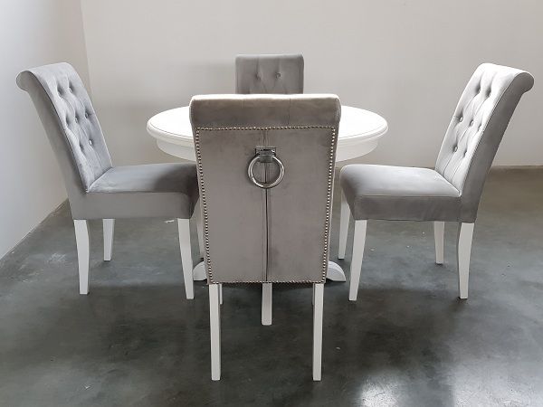 Krzesło glamour pikowane z kołatką i pinezkami   wygodne Producent