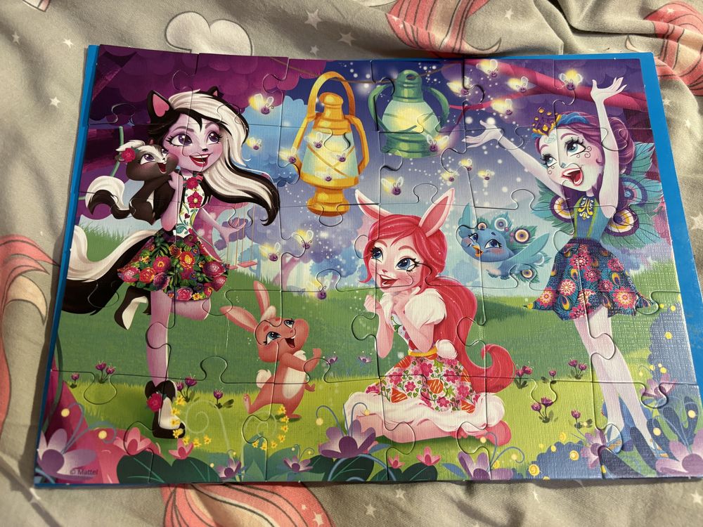 Zestaw 3sztuki Puzzle 30 sztuk Enchantimals  Kraina Lodu