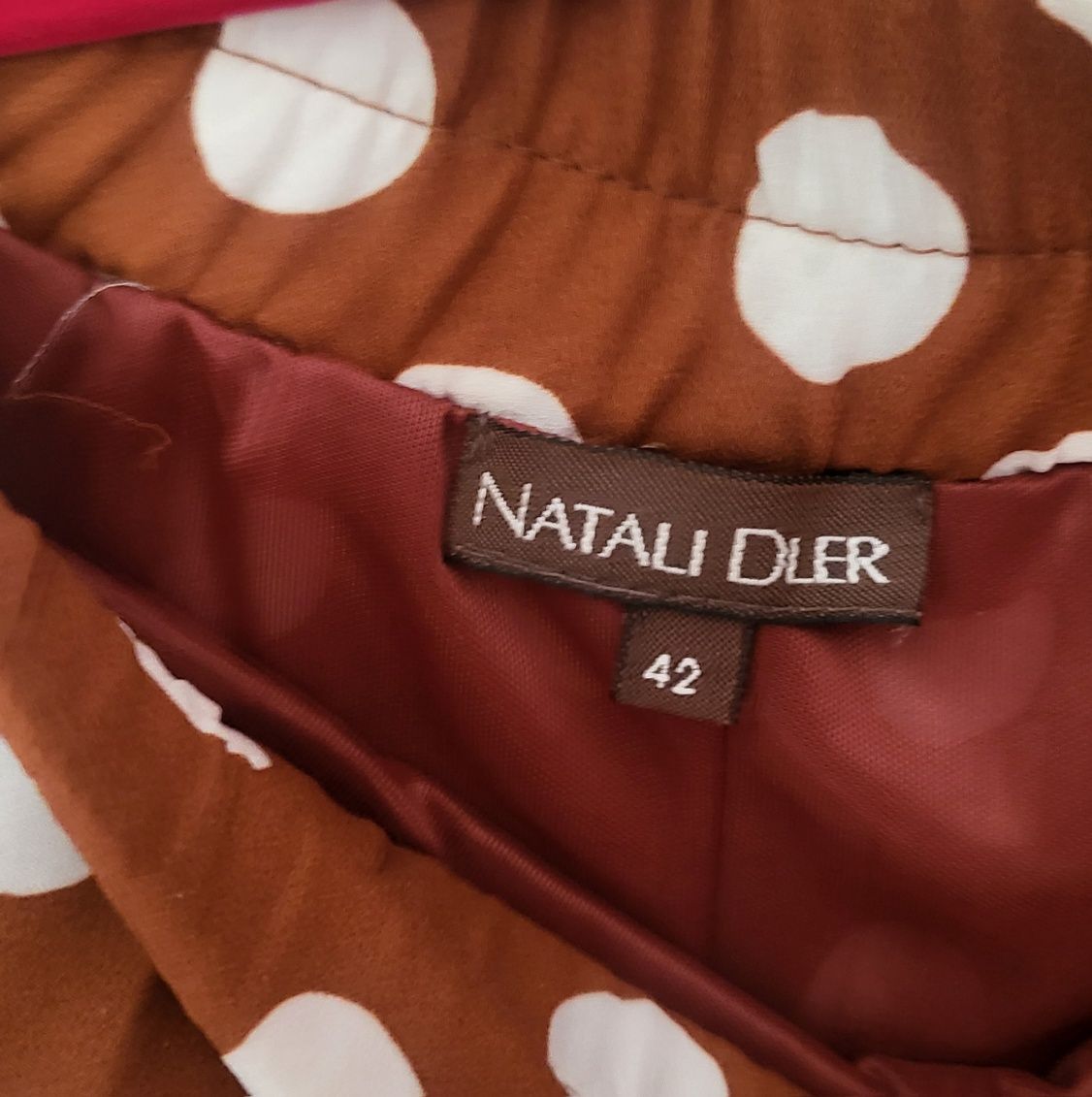 Piękny komplet Natali Dler 42 grochy plisowana spódnica