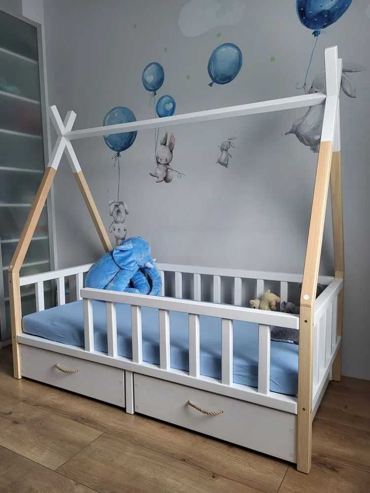 Łóżko tipi drewniane