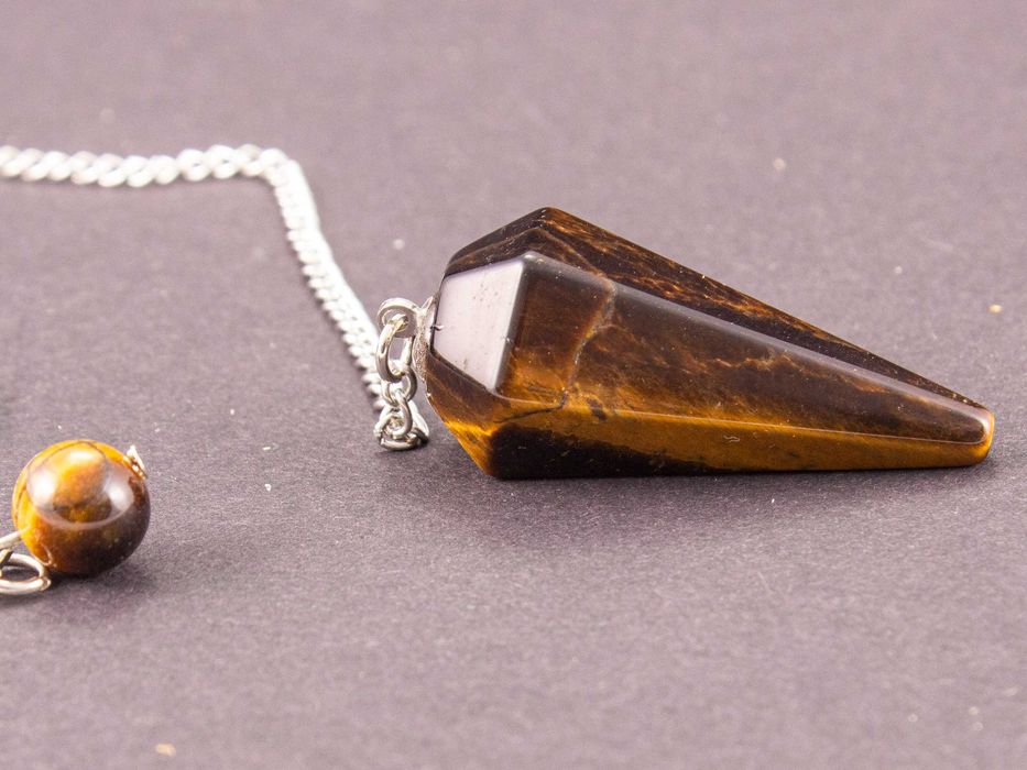 Piękne Wahadełko Wahadło Radiestezyjne Tygrysie Oko Amulet Sukcesy