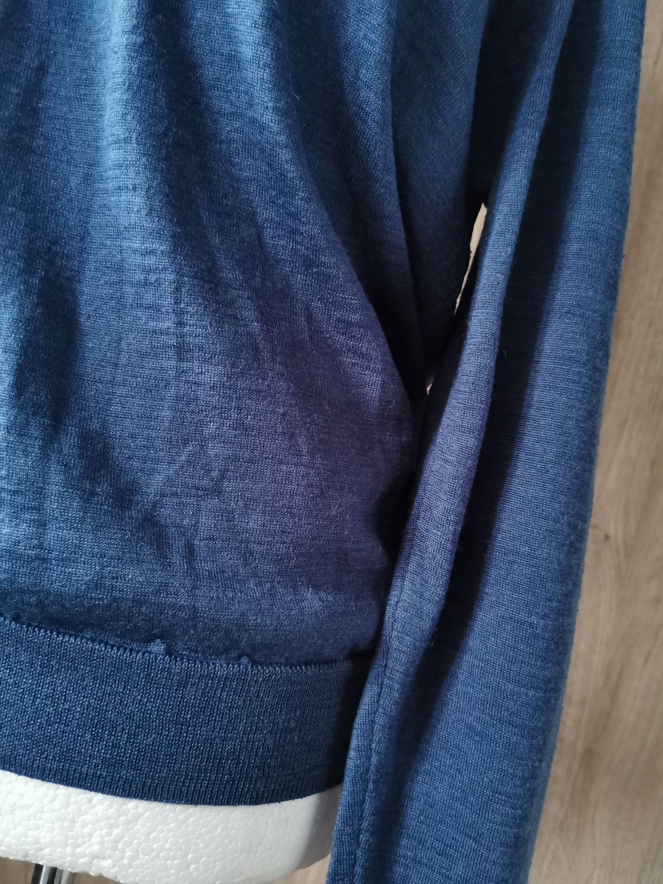 Gino Marcello niebieski sweter wełniany XL 50% wełna wool