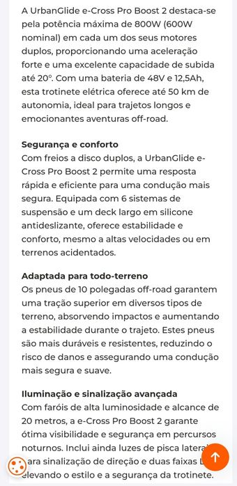 Vendo trotinete Urbanglide ecross pro Boost 2  c/ 1 ano garantia da ma