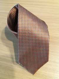 Krawat Sunset Suits, ceglasty/srebrno-czarny