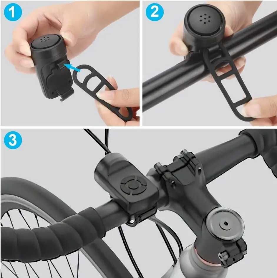 Dzwonek elektryczny rowerowy do roweru alarm USB