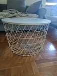 Biały stolik do przechowywania IKEA 61 cm