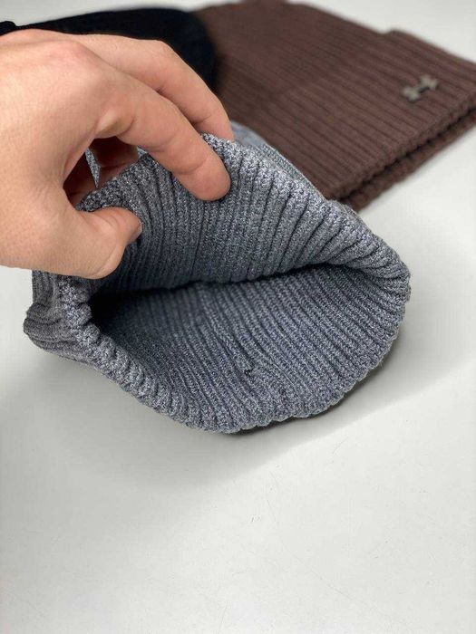 Мужская шапка UNDER ARMOUR Зимняя кашемировая мягкая с подворотом S-XL