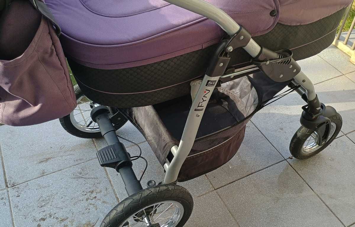 Wózek dziecięcy Jedo Fyn 3w1 Fioletowy (214) aluminiowa rama