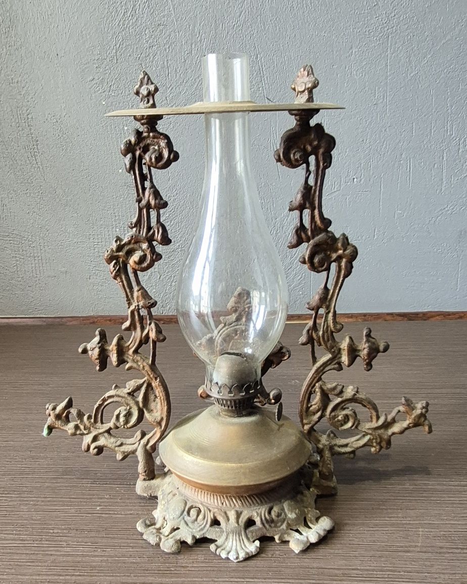 Stara lampa naftowa/kinkiet metalowy