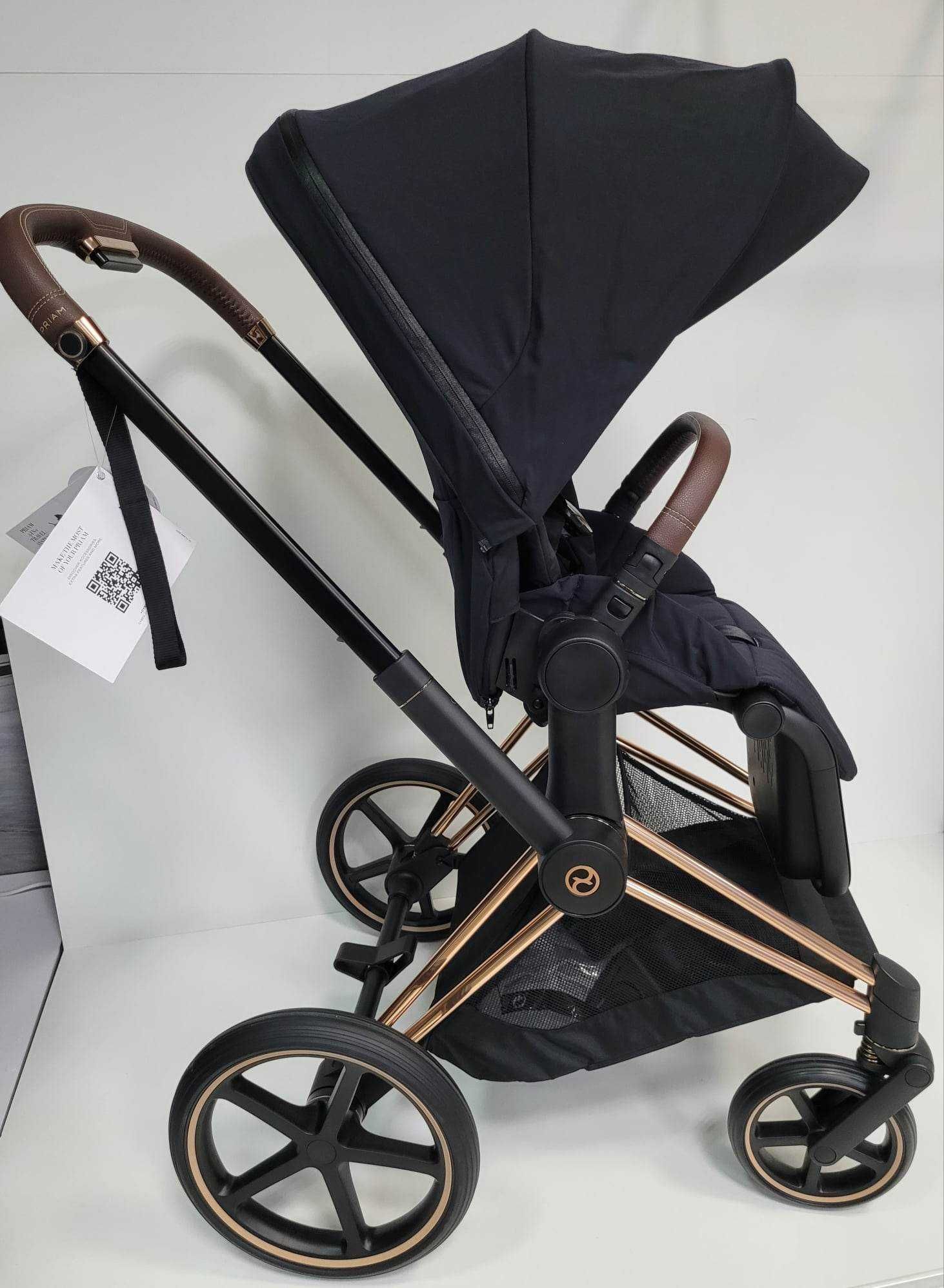 Wózek 2w1 Cybex Priam 4.0 RoseGold Deep Black POEKSPOZYCYJNY 1szt