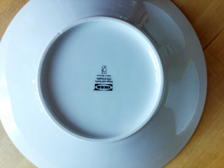 IKEA Porcelanowy Talerz Głęboki/Miska 28 cm 3szt. Biały Cena za Całość