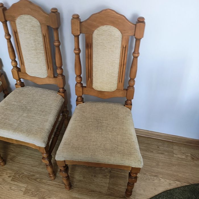 Komplet krzeseł 6 sztuk drewnianych, jasne