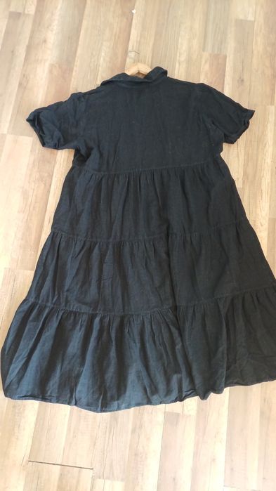 Sukienka midi czarna 44 długa oversize XXL wiskoza plus size