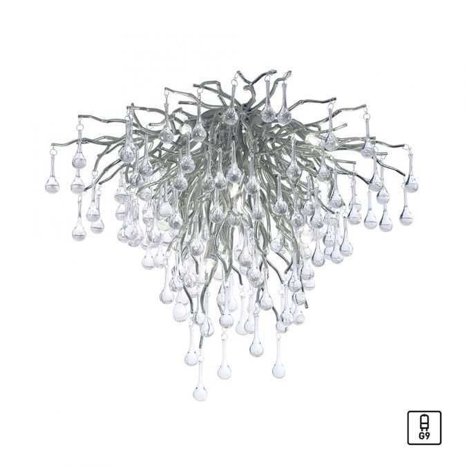 Ponadczasowy srebrny elegancki kryształ żyrandol lampa ICICLE 8091-55